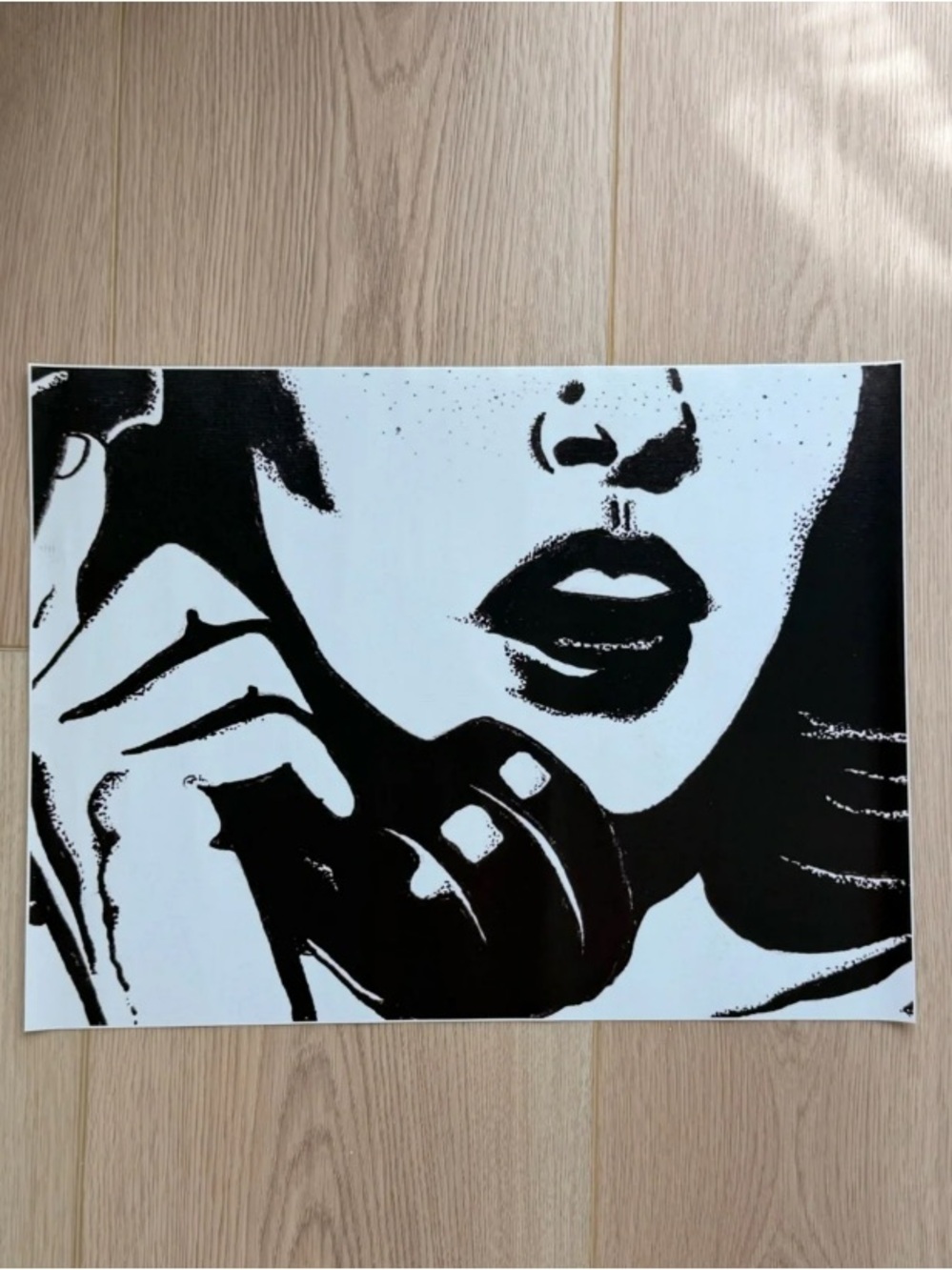 Black & White Pop Art Phone Conversation Print